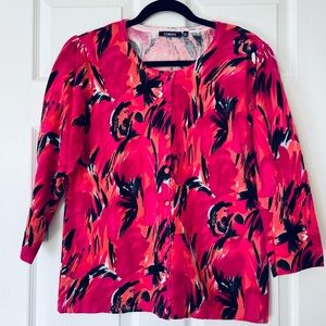 ✨ Elementz Pink Floral Button-Down Cardigan